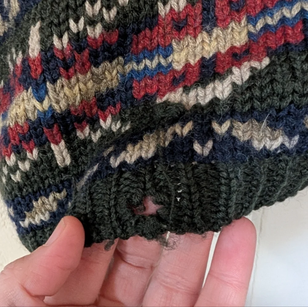 Vintage Abercrombie &Fitch Fair Isle Snowflake Wool Sweater 90s Holiday - Picture 3 of 14